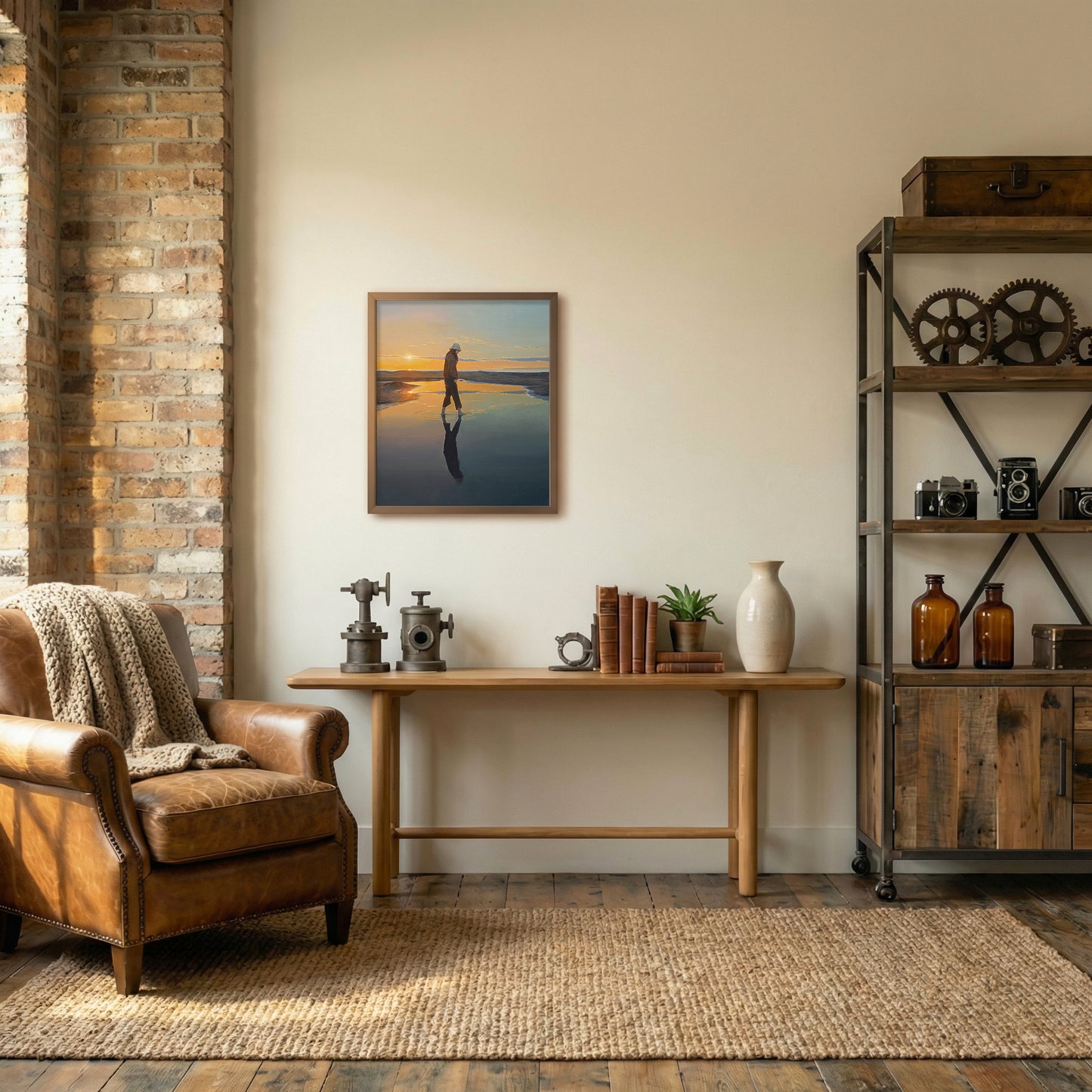 Réflexion silencieuse du soleil couchant