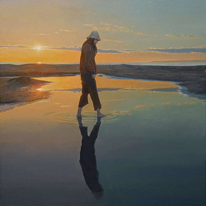 Réflexion silencieuse du soleil couchant